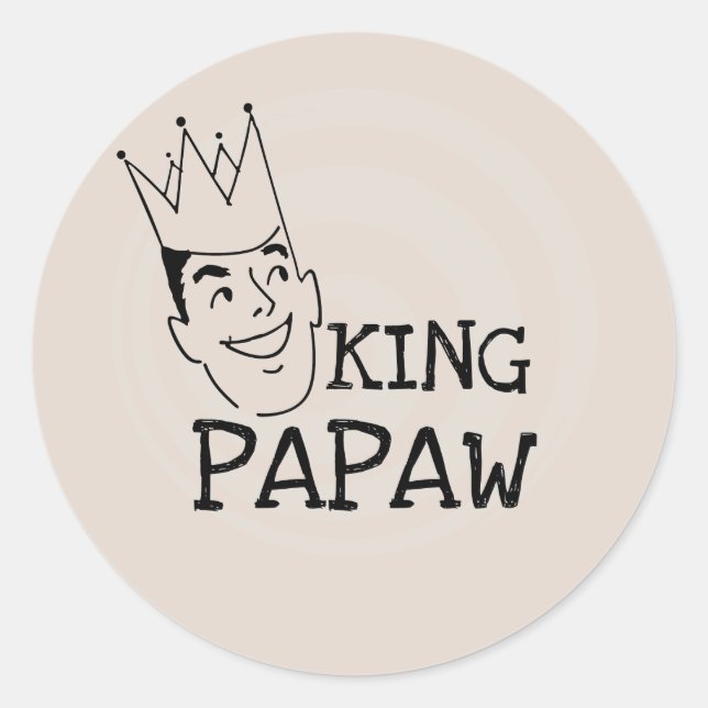 Adesivo Redondo King Papaw T-shirts e presentes (Frente)