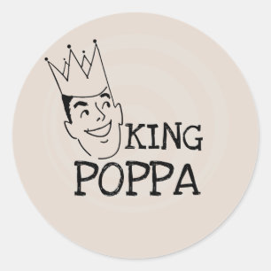Adesivo Redondo King Poppa T-shirts e presentes