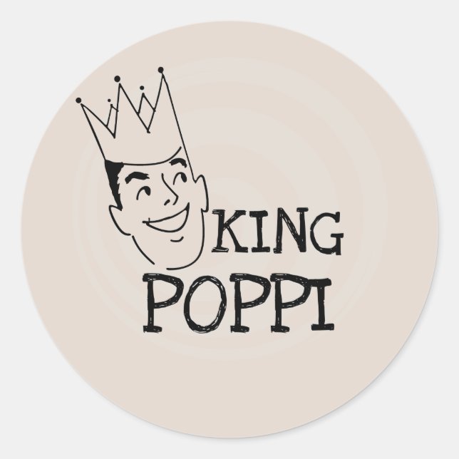 Adesivo Redondo King Poppi T-shirts e presentes (Frente)