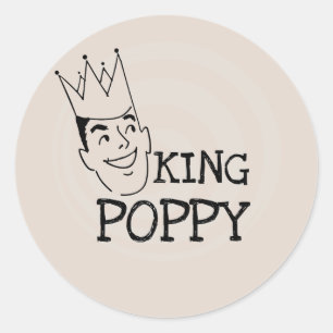 Adesivo Redondo King Poppy T-shirts e Gifts