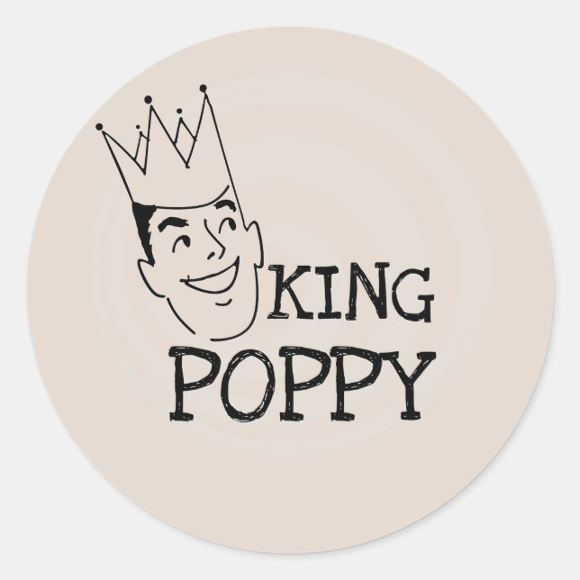 Adesivo Redondo King Poppy T-shirts e Gifts (Frente)