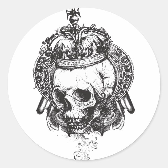 Adesivo Redondo King Skull (Frente)