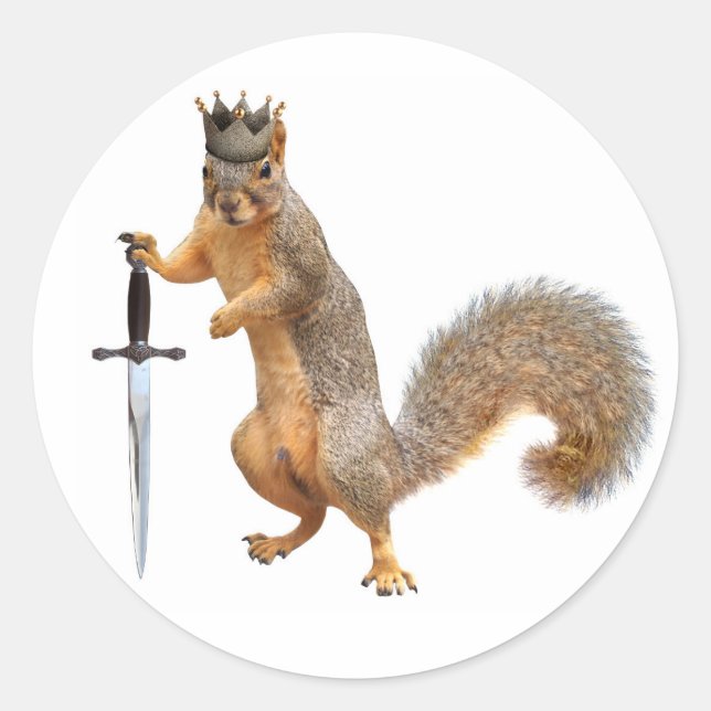 Adesivo Redondo King Squirrel Stickers (Frente)
