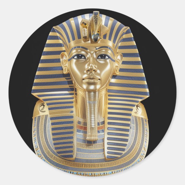 Adesivo Redondo King Tutankhamun Round Glossy Stickers (Frente)