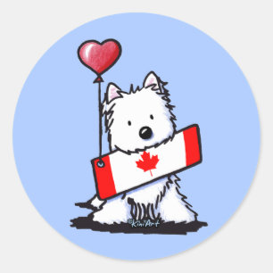 Adesivo Redondo KiniArt Canadense Westie