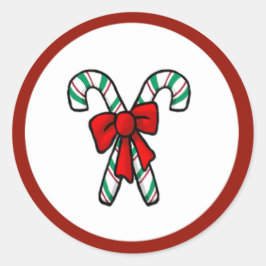 Adesivo Redondo KiniArt Candy Canes Stickers