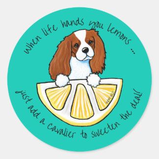 Adesivo Redondo KiniArt Cavalier Life Lemons Classic Round Sticker