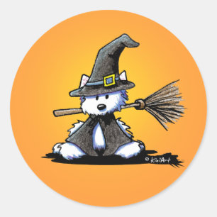 Adesivo Redondo KiniArt Halloween Westie Sticker