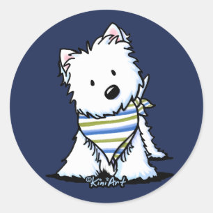 Adesivo Redondo KiniArt Scarf Westie