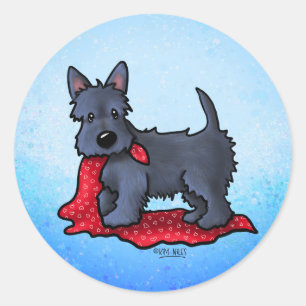 Adesivo Redondo KiniArt Scottie Puppy