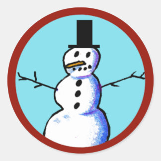Adesivo Redondo KiniArt Snowman