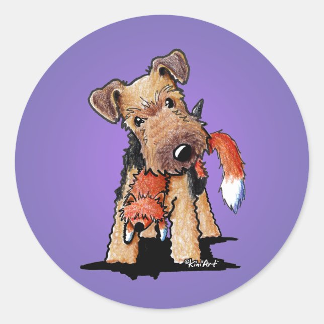 Adesivo Redondo KiniArt Welsh Terrier Round Sticker (Frente)