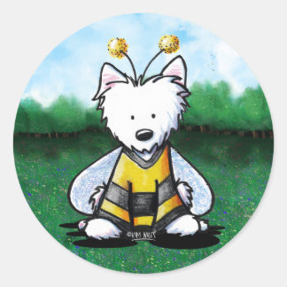 Adesivo Redondo KiniArt Westie Bee