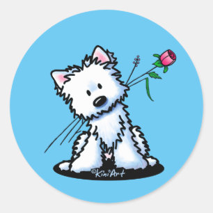 Adesivo Redondo KiniArt Westie Terrier Classic Round Sticker