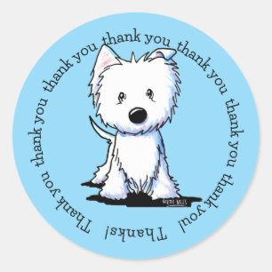 Adesivo Redondo KiniArt Westie TY Stickers