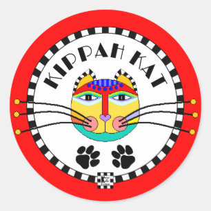 Adesivo Redondo Kippah Kat