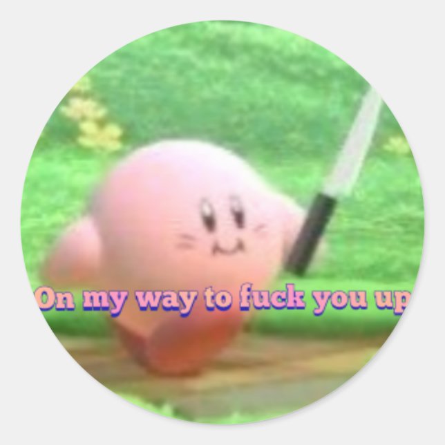 Adesivo Redondo Kirby - sticker (Frente)