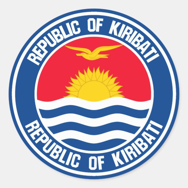 Adesivo Redondo Kiribati Round Emblem (Frente)