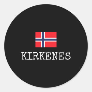 Adesivo Redondo Kirkenes Noruega País Viagem Família Viagem Crianç