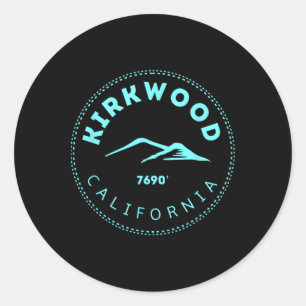Adesivo Redondo Kirkwood California Mountain Town - Elevação da Ca