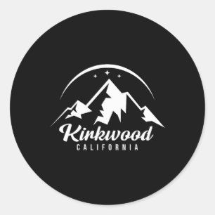 Adesivo Redondo Kirkwood California Ski Resort Esquiando Snowboard