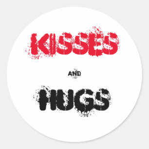 Adesivo Redondo Kisses & Hugs