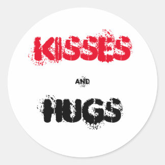 Adesivo Redondo Kisses & Hugs
