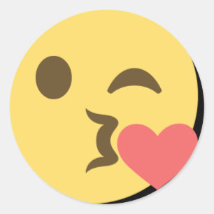 Adesivo Redondo Kissing Emoji