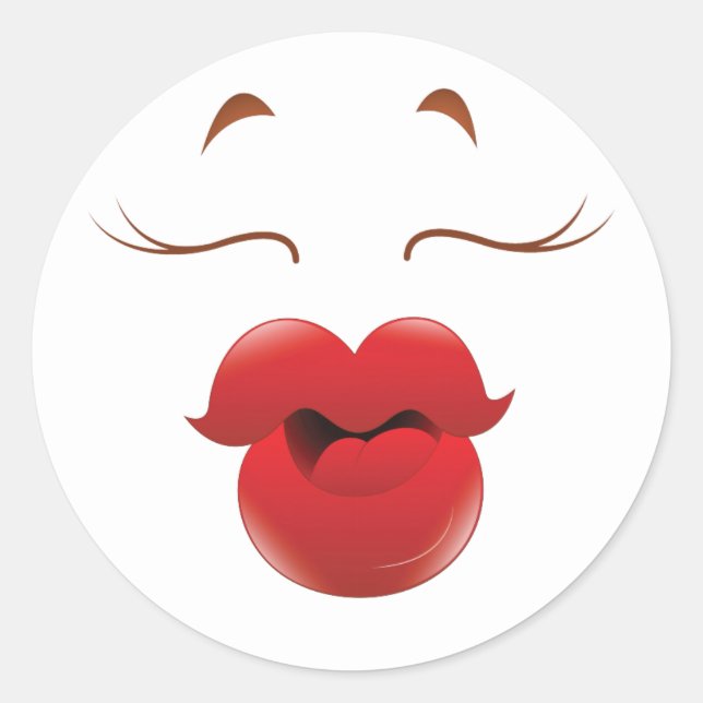 Adesivo Redondo Kissy Face Woman Cartoon (Frente)