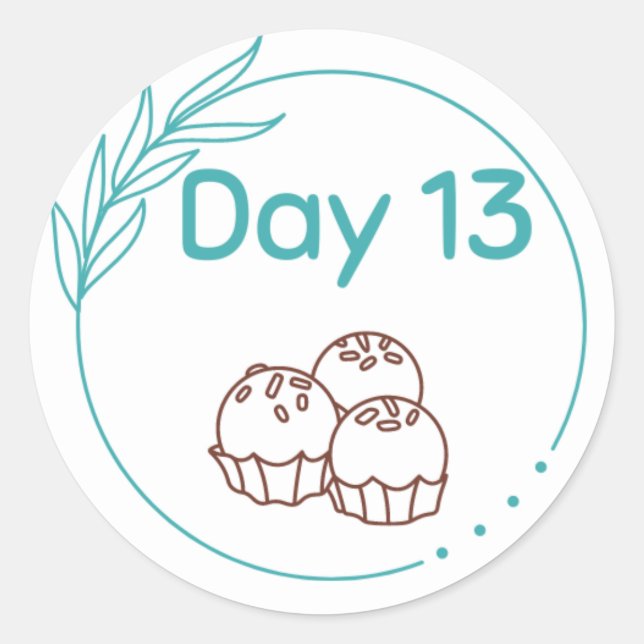 Adesivo Redondo Kit de Provando de Chocolate Dia 13 (Frente)