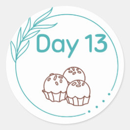 Adesivo Redondo Kit de Provando de Chocolate Dia 13