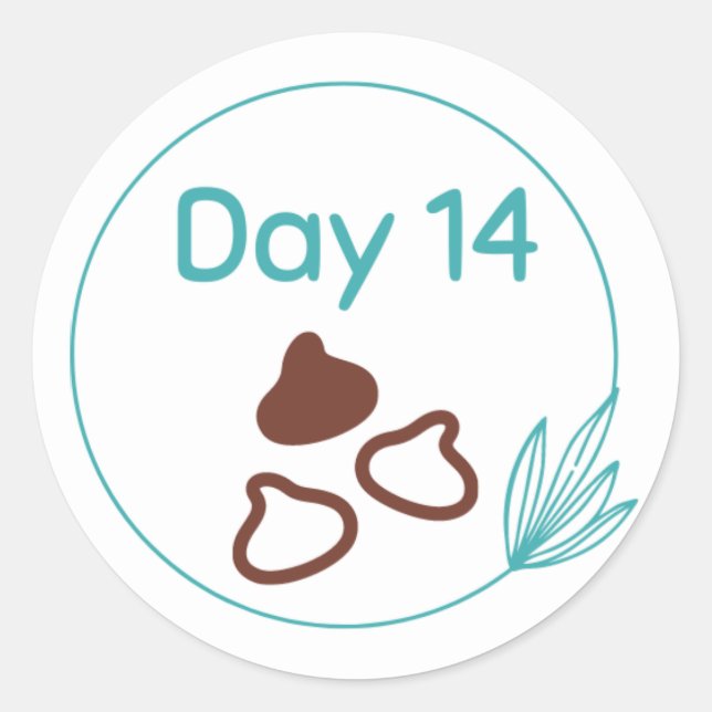 Adesivo Redondo Kit de Provando de Chocolate Dia 14 (Frente)