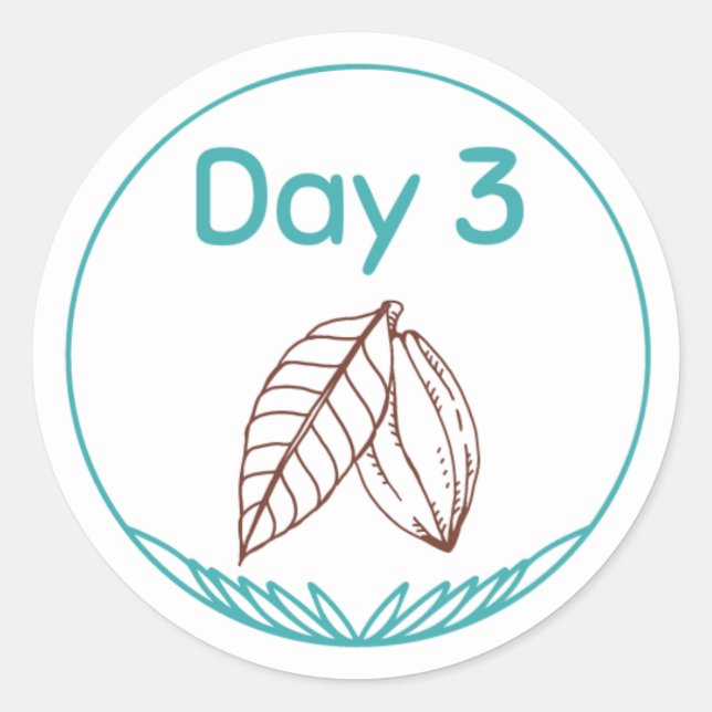 Adesivo Redondo Kit de Provando de Chocolate Dia 3 (Frente)