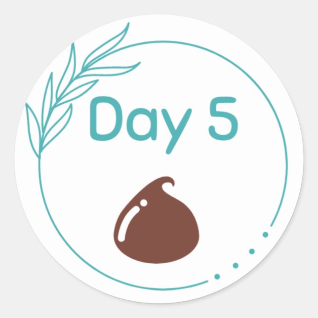 Adesivo Redondo Kit de Provando de Chocolate Dia 5 (Frente)