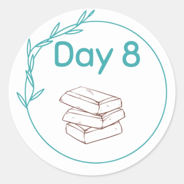 Adesivo Redondo Kit de Provando de Chocolate Dia 8 (Frente)