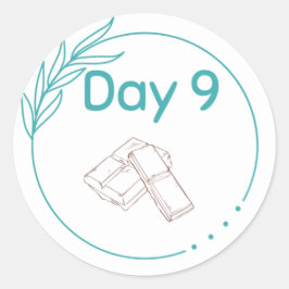 Adesivo Redondo Kit de Provando de Chocolate Dia 9