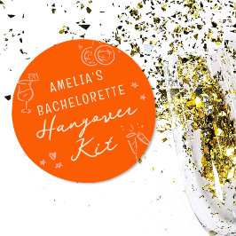 Adesivo Redondo Kit de Ressaca de Despedida de Solteira em Desenho