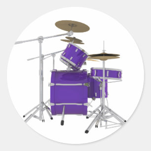Adesivo Redondo Kit de tambor roxo/violeta: