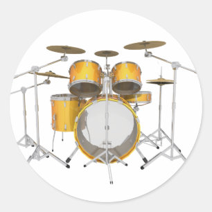Adesivo Redondo Kit do tambor Dourado / Amarelo: