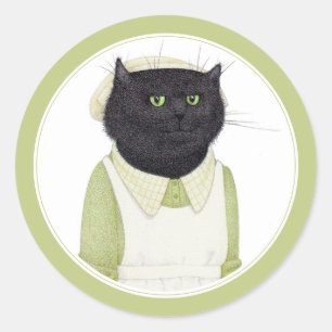 Adesivo Redondo KITCHEN MAID CAT Pequenos Autocolantes