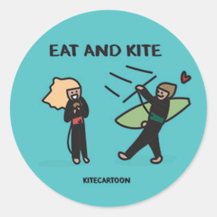 Adesivo Redondo Kiteboard/kitesurfing - Coma e pipa