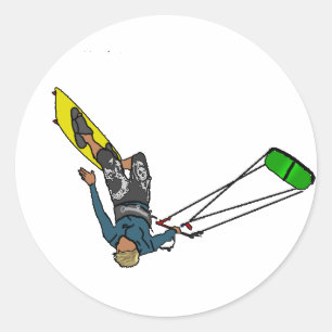 Adesivo Redondo kitesurfer