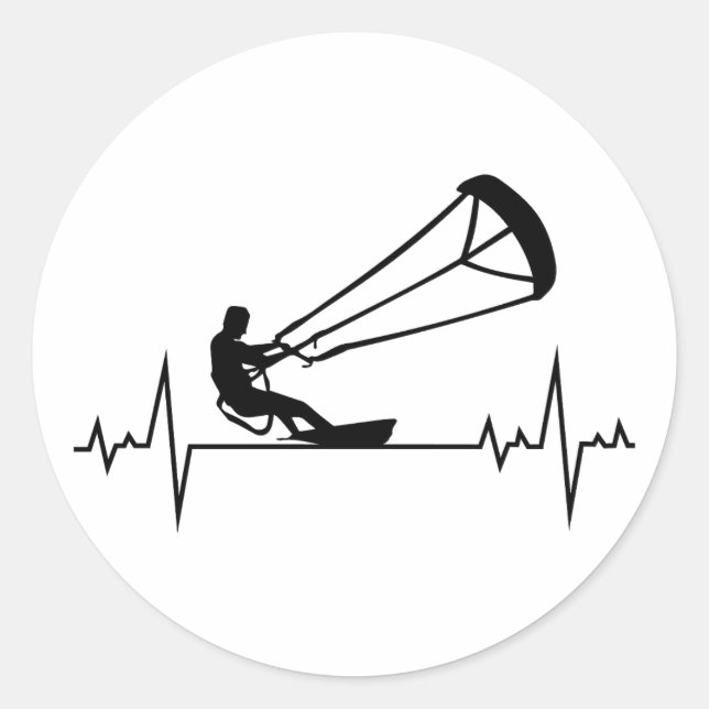 Adesivo Redondo Kitesurfing Kitesurf Kitesurf Para Esportes Aquáti (Frente)