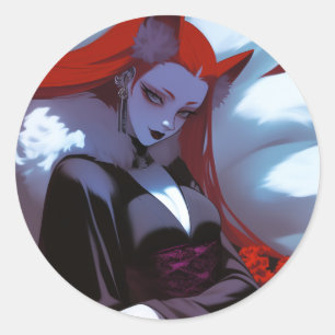 Adesivo Redondo Kitsune