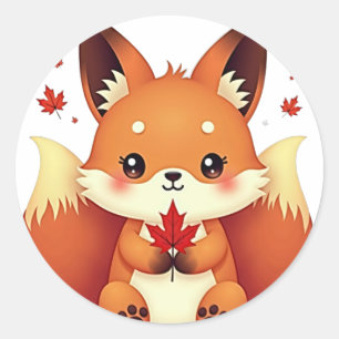 Adesivo Redondo Kitsune de Nove Caudas