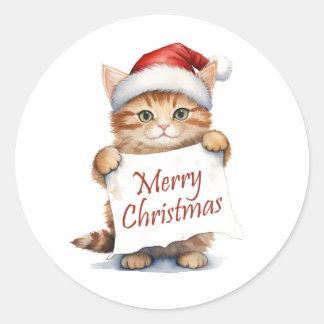 Adesivo Redondo Kitten Felry Natal