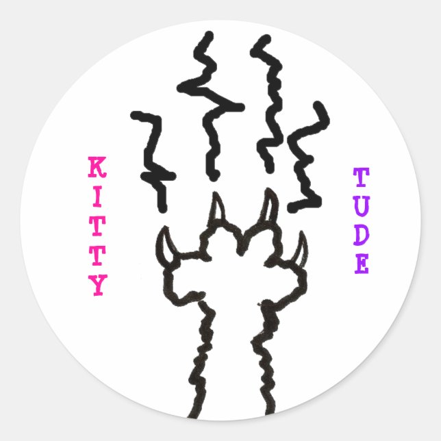 Adesivo Redondo "KittyTude!" (Frente)