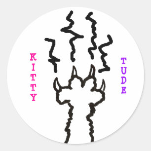 Adesivo Redondo "KittyTude!"