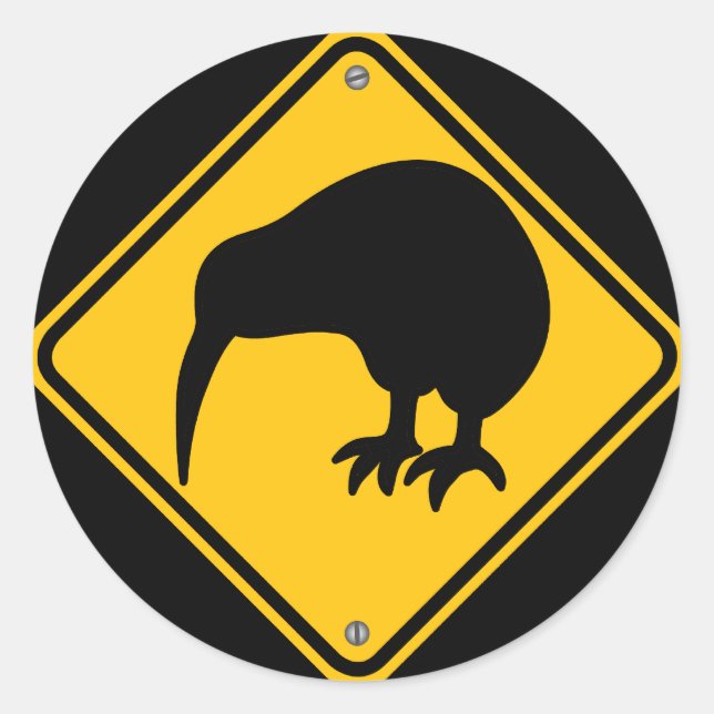 Adesivo Redondo Kiwi Crossing (Frente)