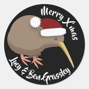 Adesivo Redondo Kiwi de Natal